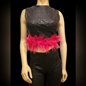 Noma Women's Feather Crop Top Size Large NWOT